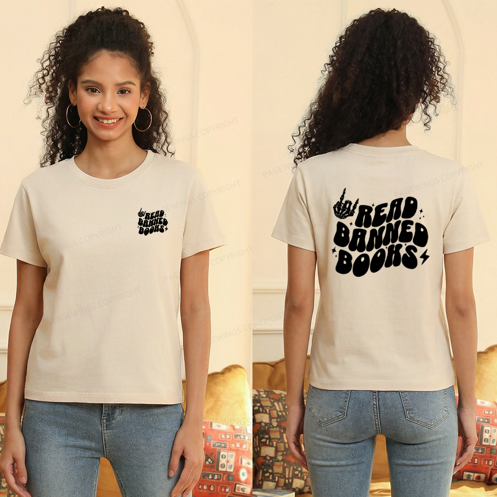 Pagewings Read Banned Books Women's Washed T-shirt