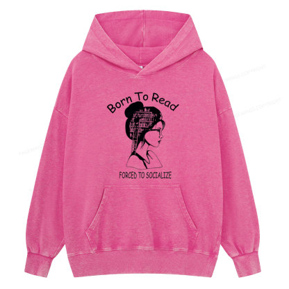 Pagewings Born To Read Unisex Washed Hoodie
