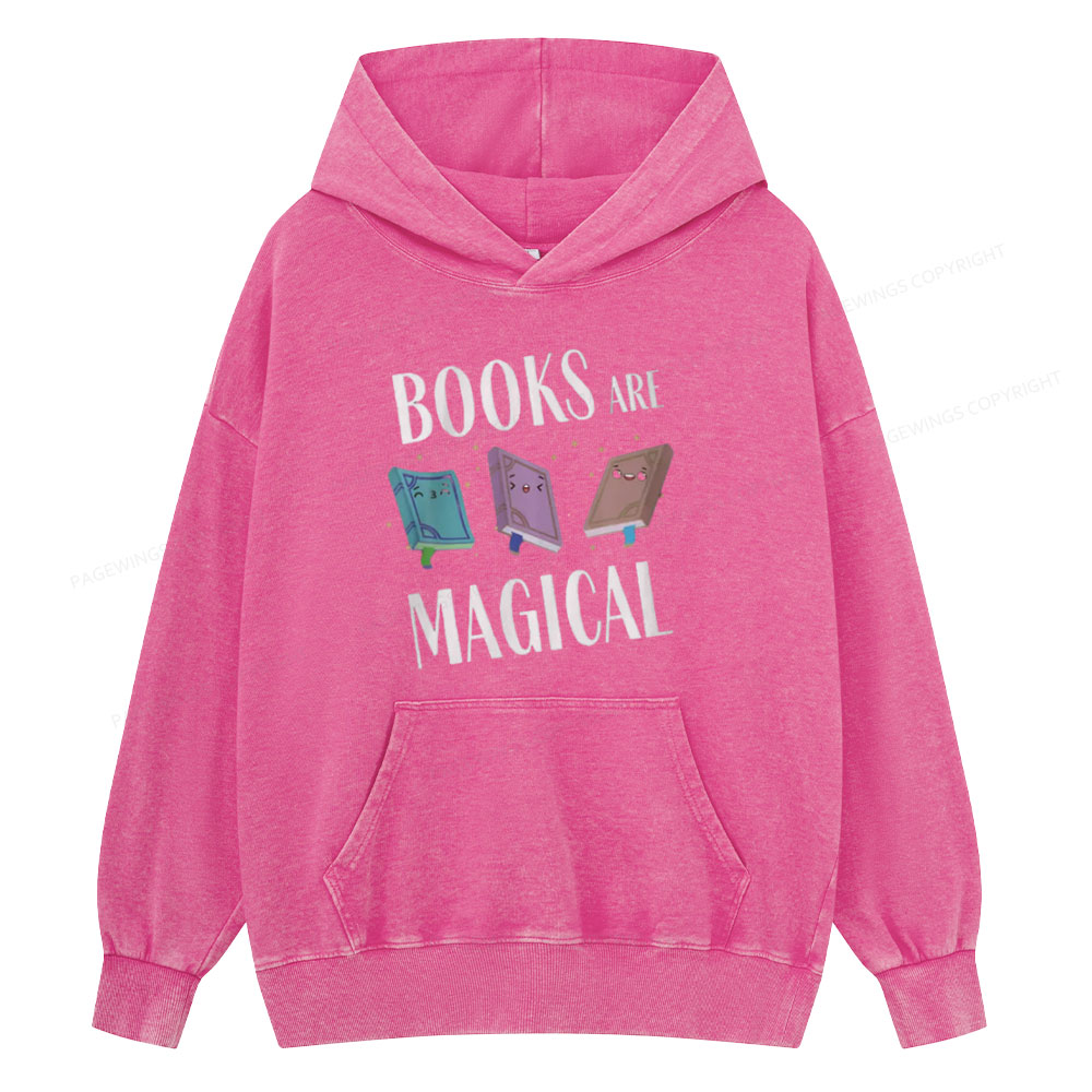 Pagewings Books Magical Unisex Washed Hoodie