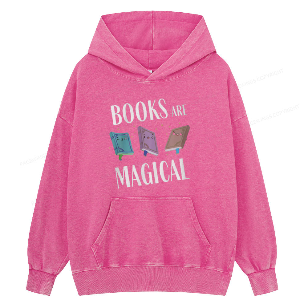 Pagewings Books Magical Unisex Washed Hoodie