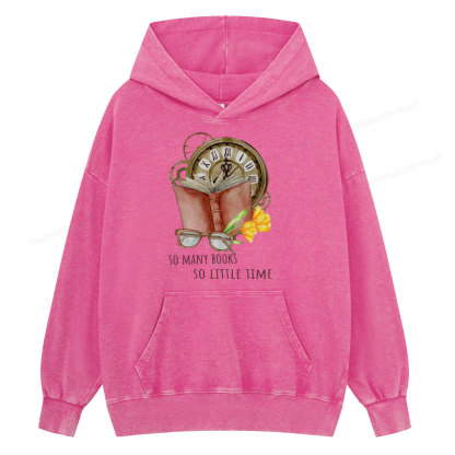Pagewings So Many Books So Little Time Unisex Washed Hoodie