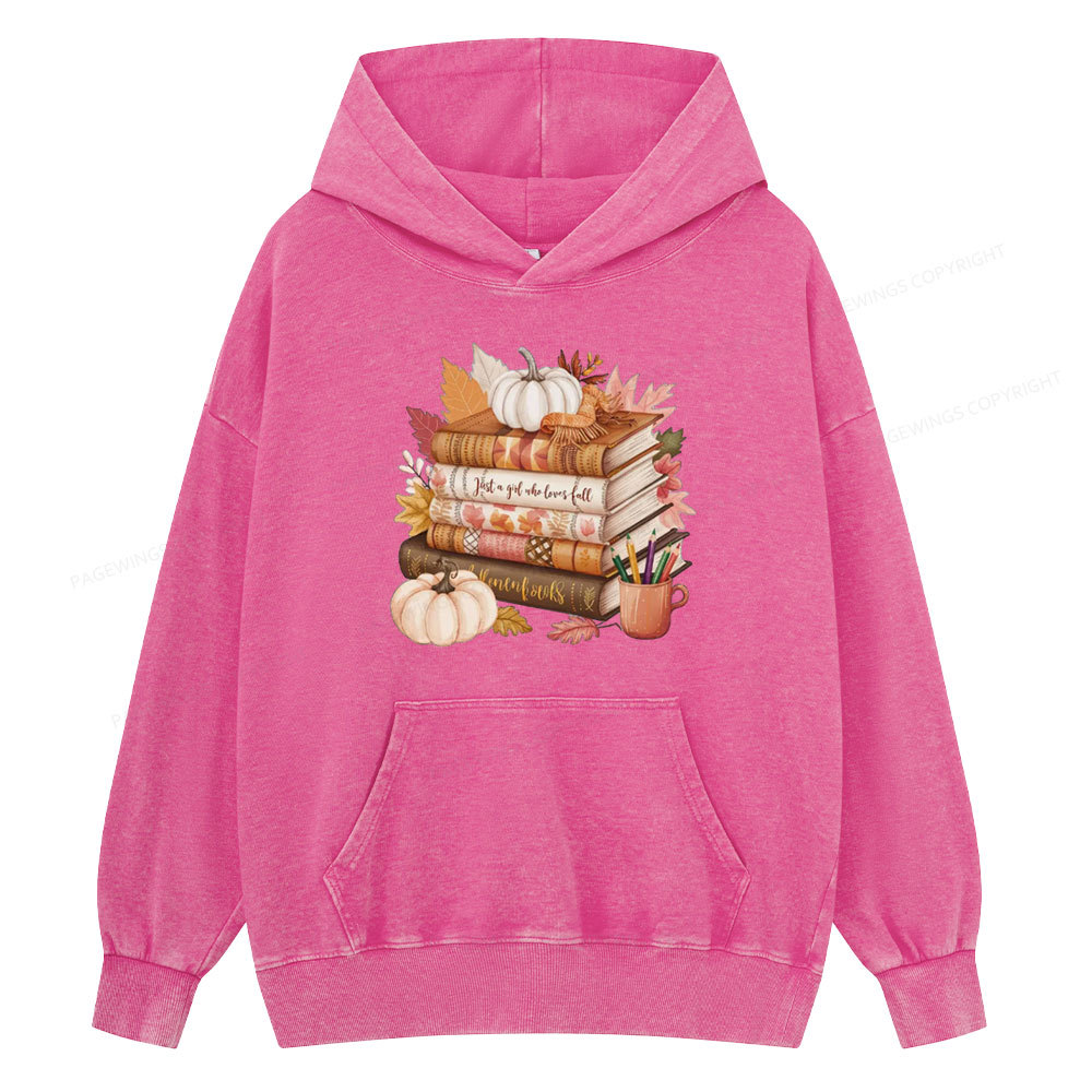Pagewings Thanksgiving Fall Pumpkin Unisex Washed Hoodie