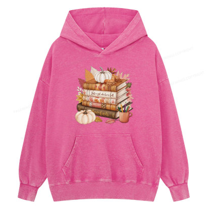 Pagewings Thanksgiving Fall Pumpkin Unisex Washed Hoodie