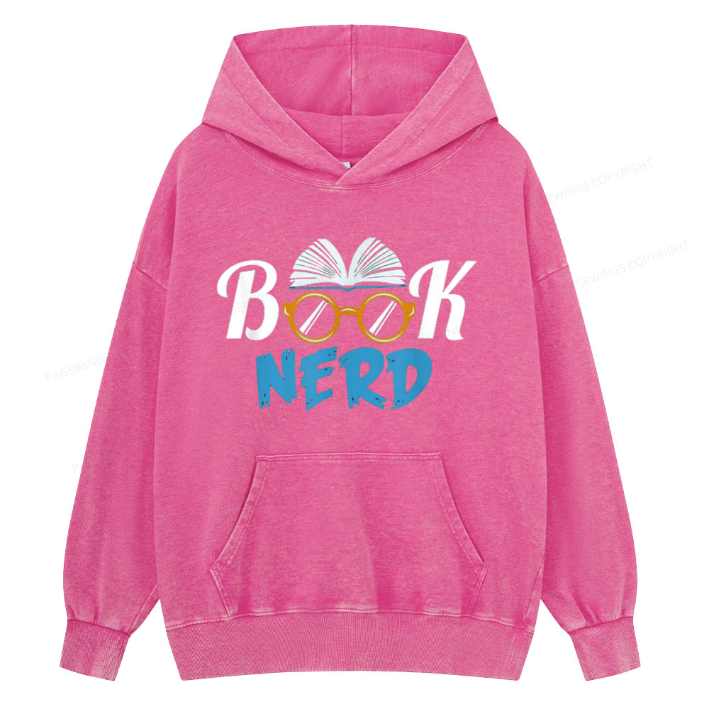Pagewings Book Nerd Unisex Washed Hoodie