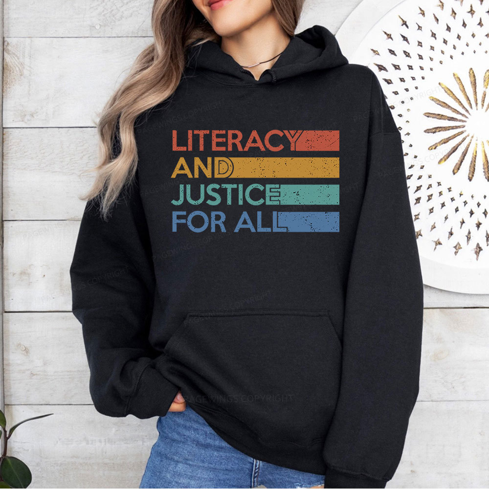 Pagewing Literacy and Justice For All Unisex Classic Hoodie
