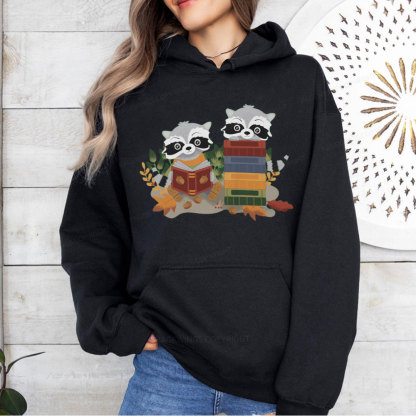 Pagewings Two Raccoons with Books Unisex Classic Hoodie