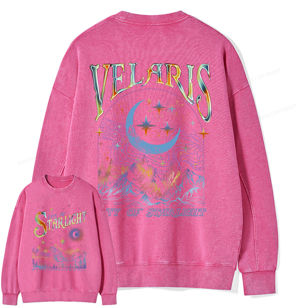 Pagewings Velaris City Of Starlight ACOTAR Two-Sided Unisex Washed Sweatshirt