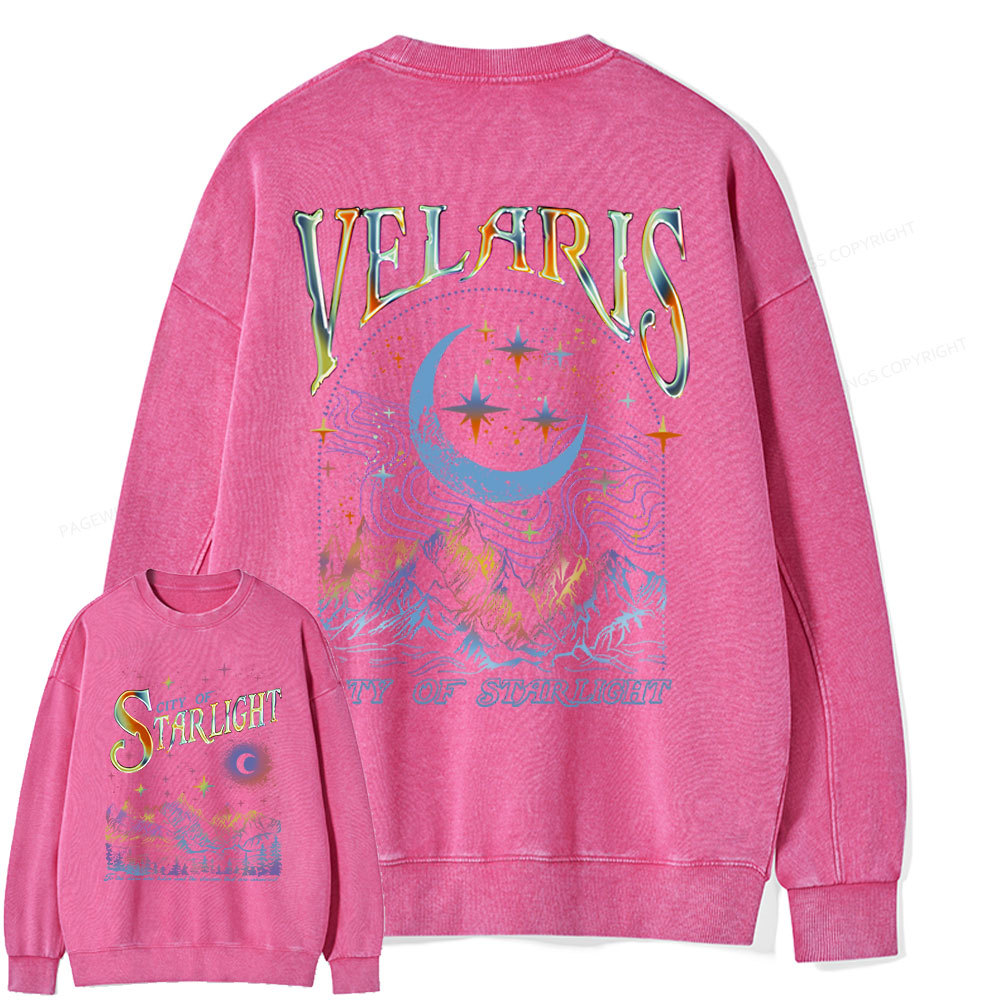 Pagewings Velaris City Of Starlight ACOTAR Two-Sided Unisex Washed Sweatshirt