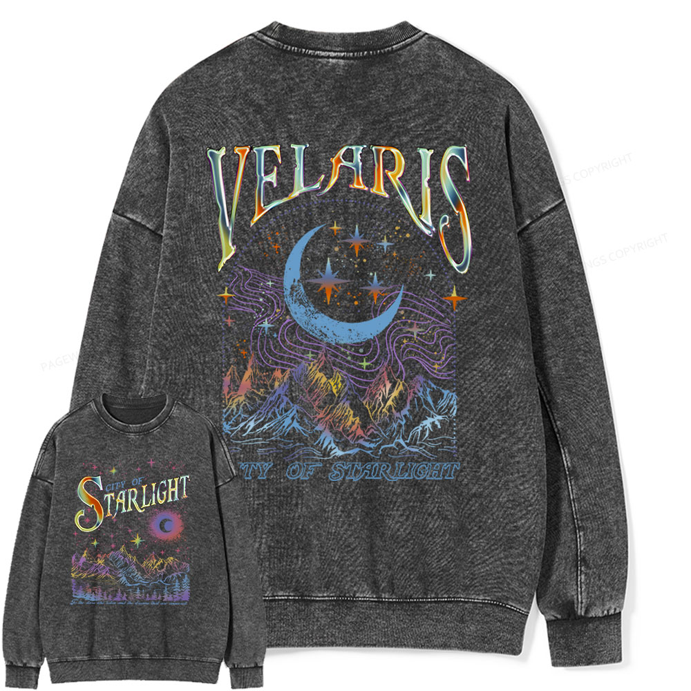 Pagewings Velaris City Of Starlight ACOTAR Two-Sided Unisex Washed Sweatshirt