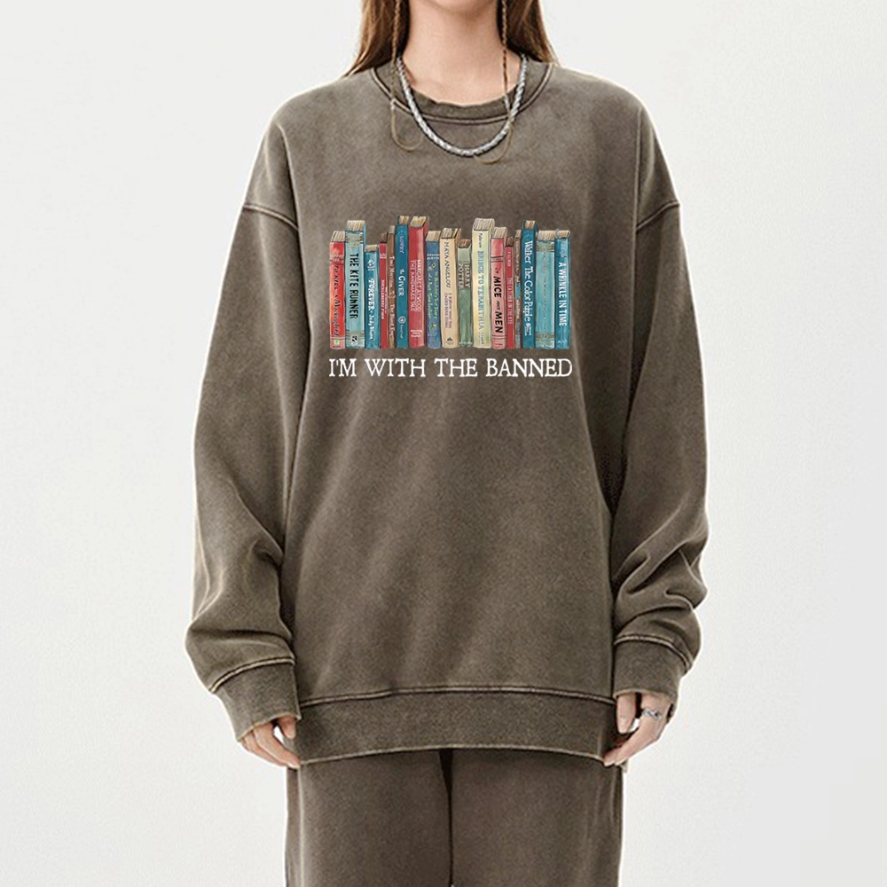 Pagewings I‘m With The Banned Unisex Washed Sweatshirt
