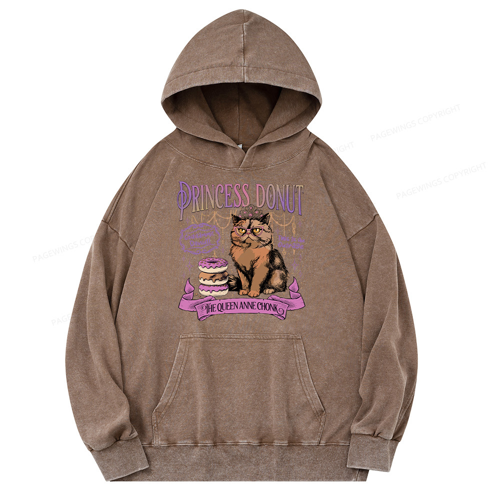 Pagewings Princess Donut Unisex Washed Hoodie