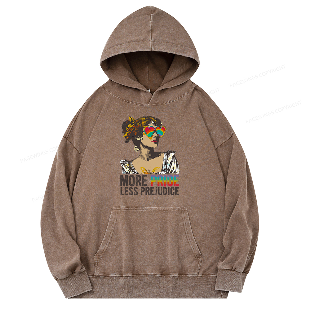 Pagewings More Pride Less Prejudice Unisex Washed Hoodie