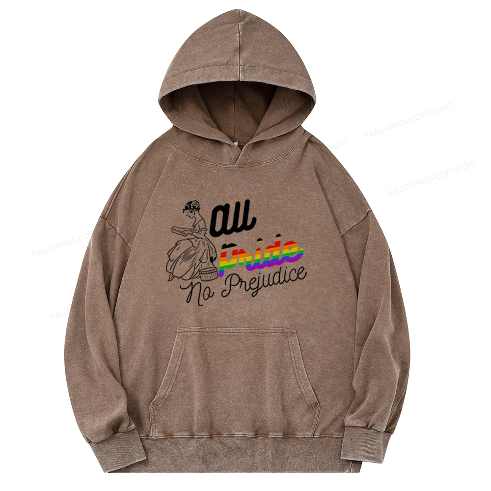 Pagewing All Pride No Prejudice Unisex Washed Hoodie