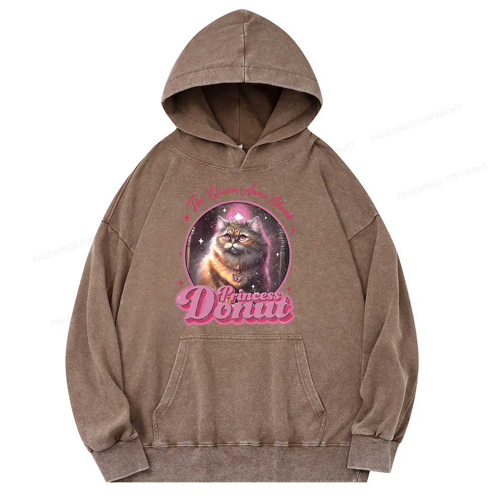 Pagewing Princess Donut Unisex Washed Hoodie