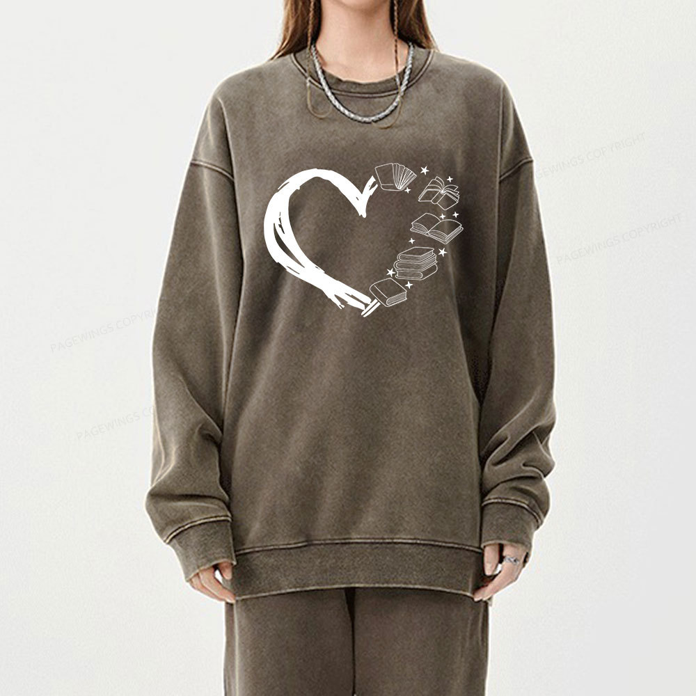 Pagewing Love of Books Unisex Washed Sweatshirt