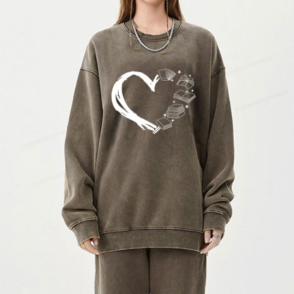 Pagewing Love of Books Unisex Washed Sweatshirt