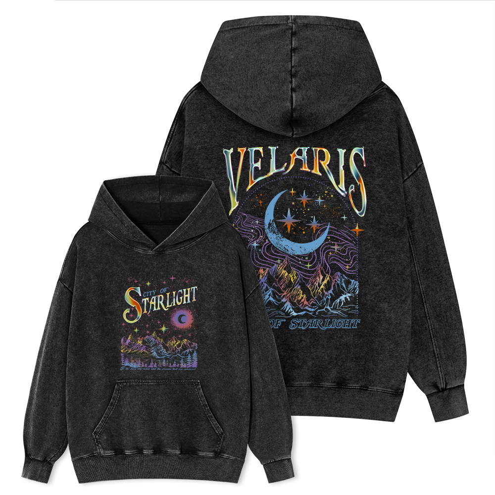 Pagewings Velaris City Of Starlight ACOTAR Two-Sided Unisex Washed Hoodie