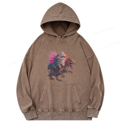 Pagewings Vintage Book Lover Princess Unisex Washed Hoodie