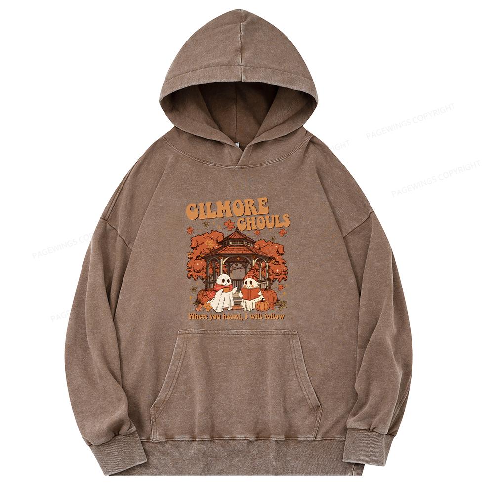 Pagewings Gilmore Ghouls Unisex Washed Hoodie