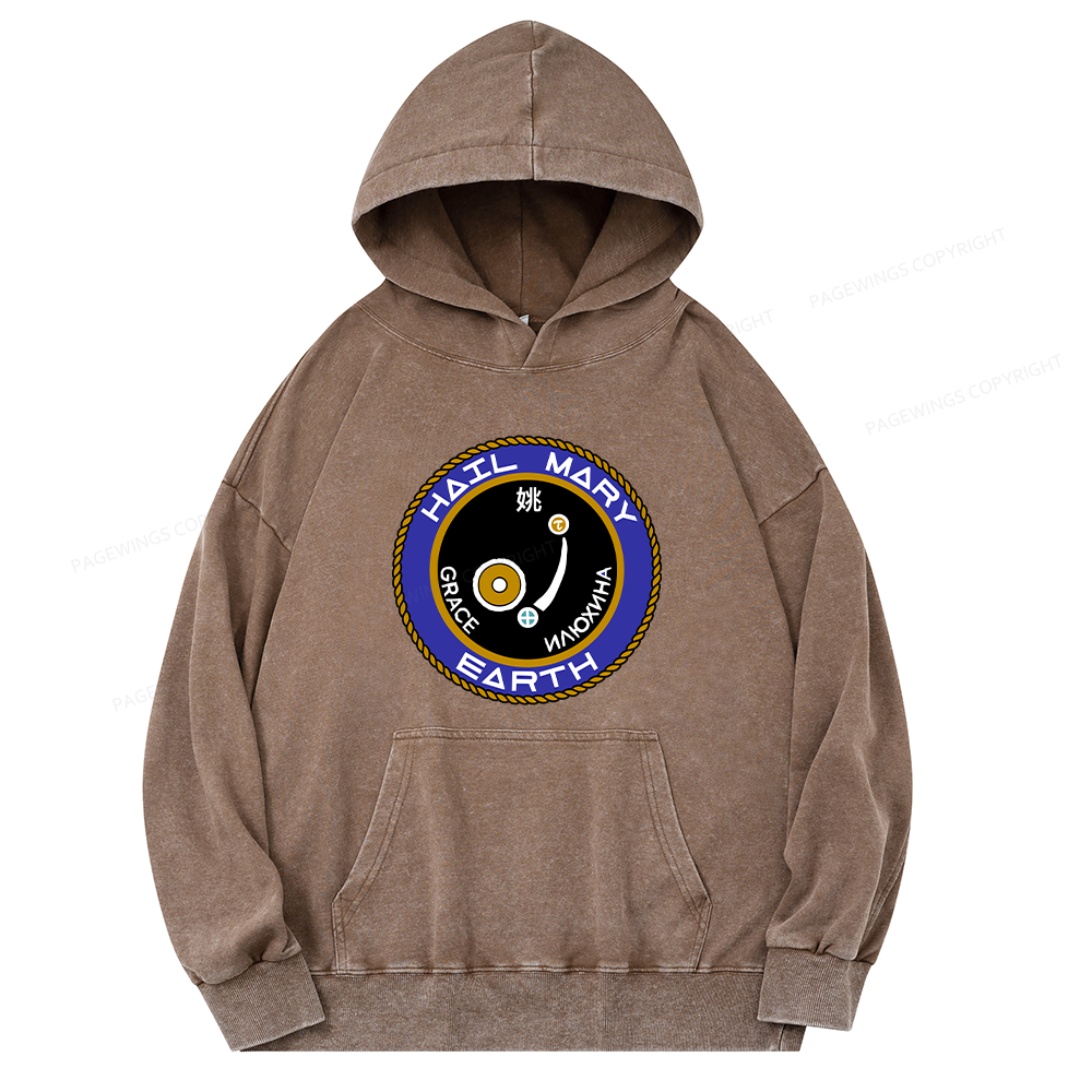 Pagewings Mission Patch Unisex Washed Hoodie