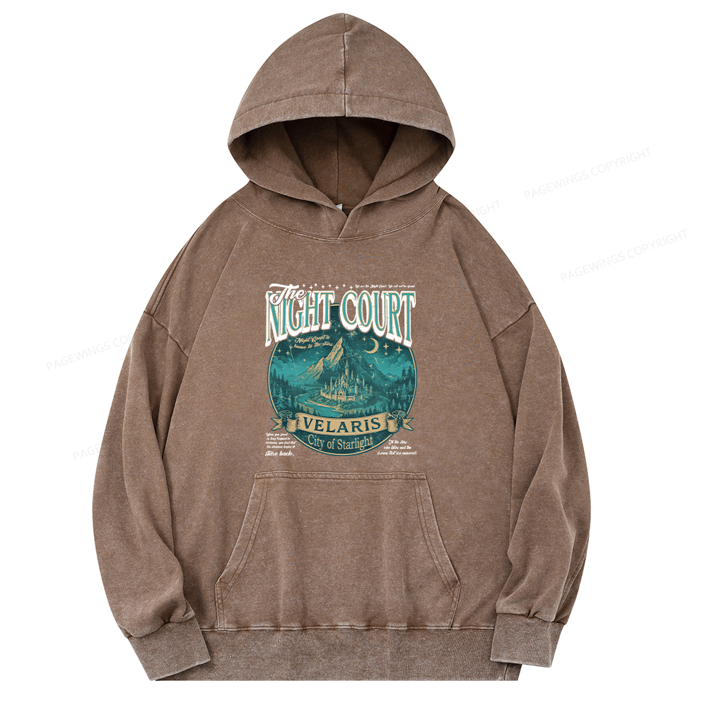 Pagewings The Night Court Unisex Washed Hoodie