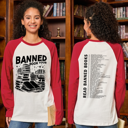 Pagewings Banned Books Tour Long Sleeve Raglan T-shirt