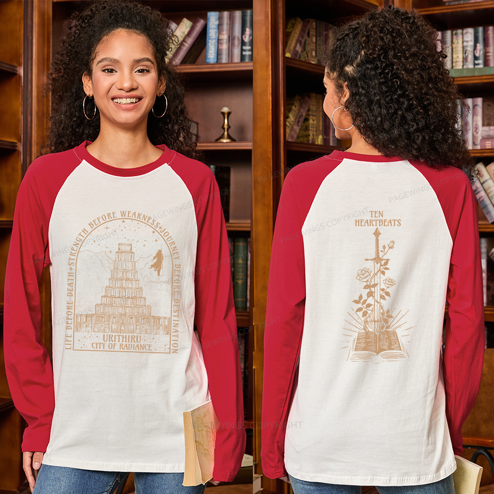 Pagewings Life Before Death Strength Before Weakness Long Sleeve Raglan T-shirt