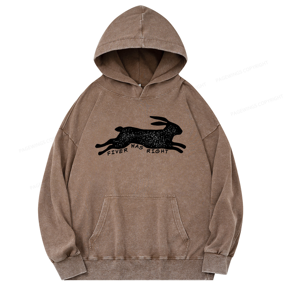 Pagewings Fiver Was Right Unisex Washed Hoodie