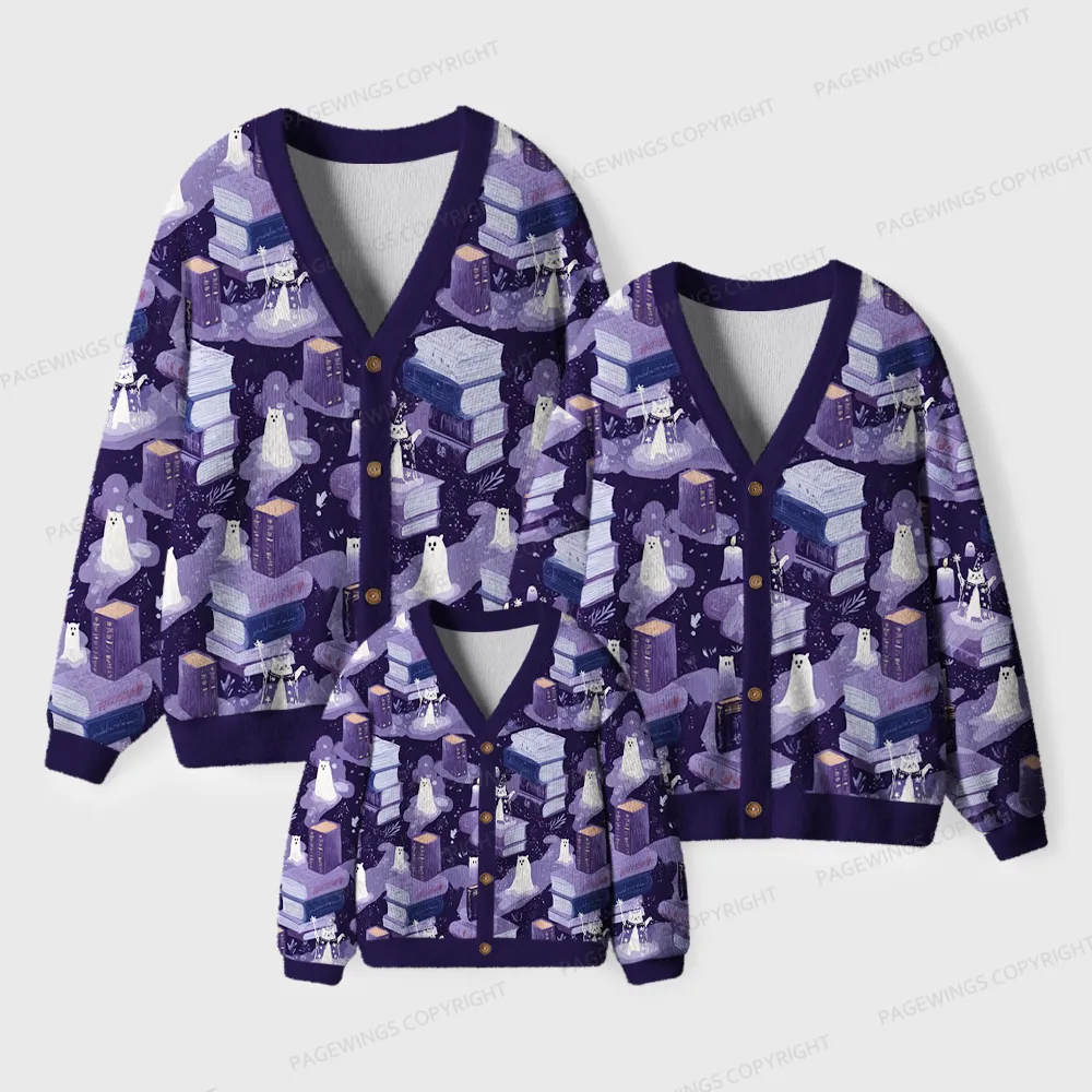 Pagewings Fantasy Reading  Unisex Ugly Cardigan Sweaters