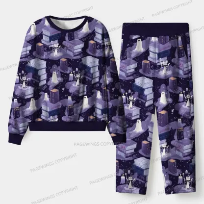 Pagewings Fantasy Reading  Unisex Flannel Pajama Set