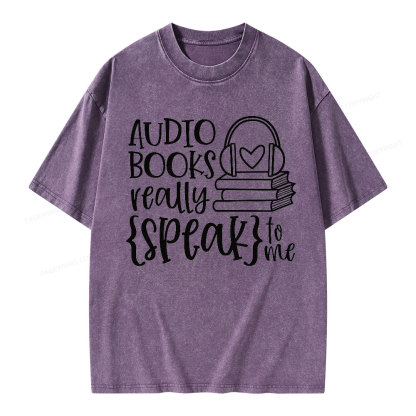 Pagewing Audiobooks Really Speak To Me Unisex Washed T-shirt