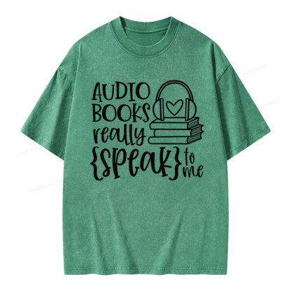 Pagewing Audiobooks Really Speak To Me Unisex Washed T-shirt