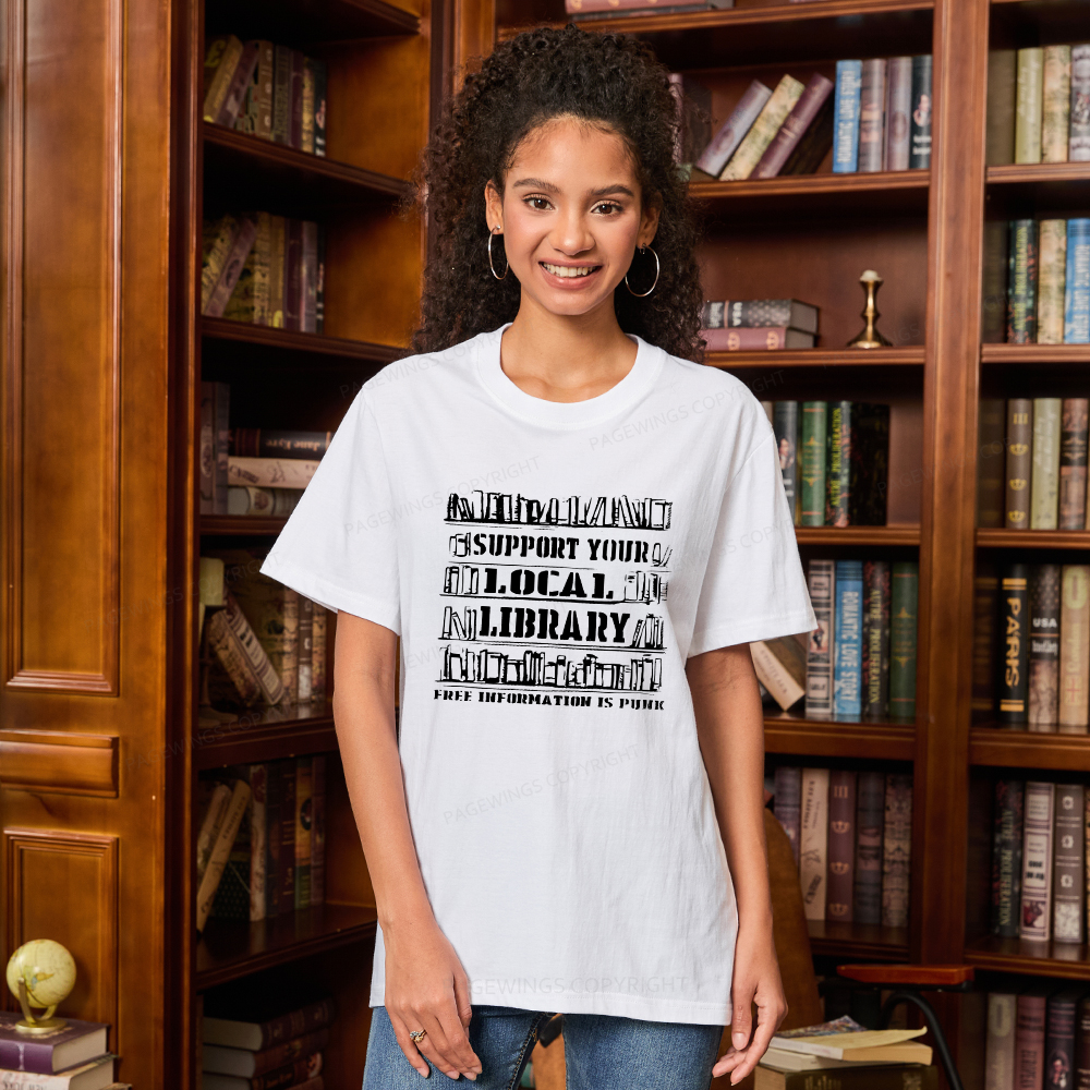 Pagewings Support Your Local Library Unisex Classic T-shirt