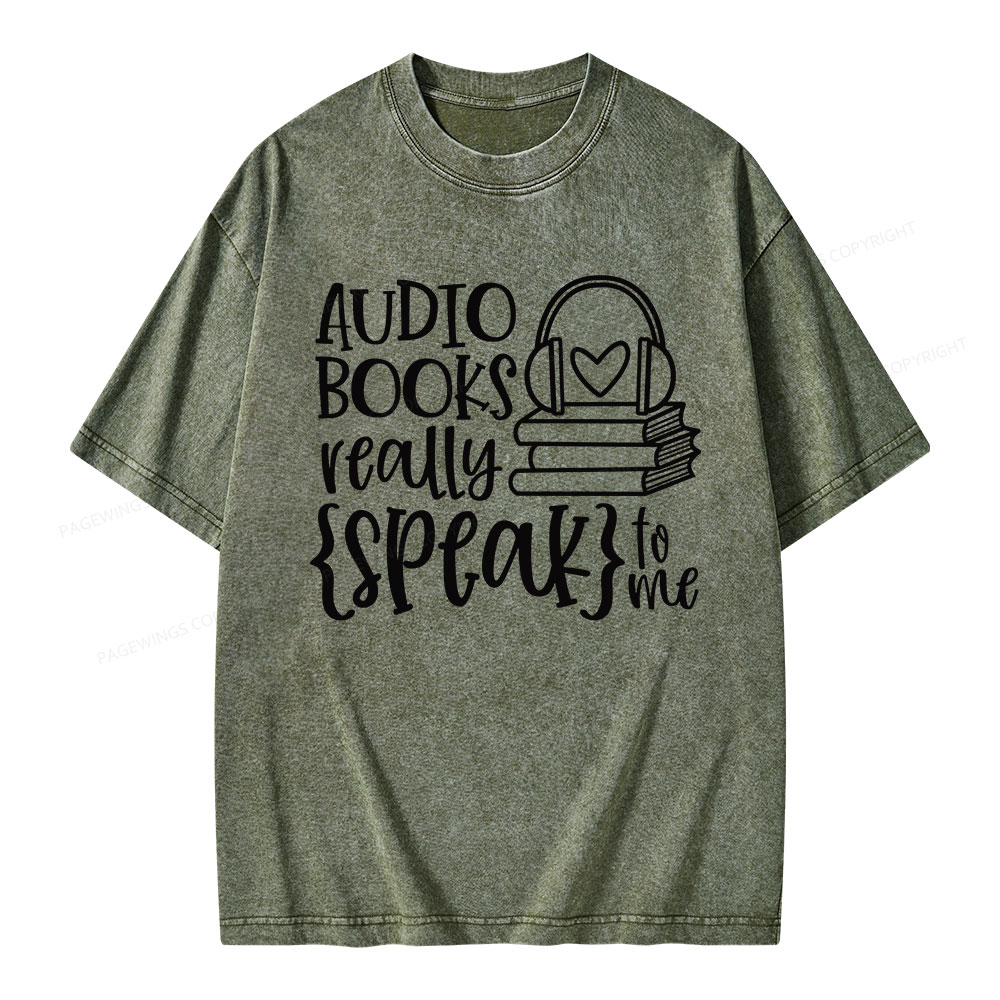 Pagewing Audiobooks Really Speak To Me Unisex Washed T-shirt