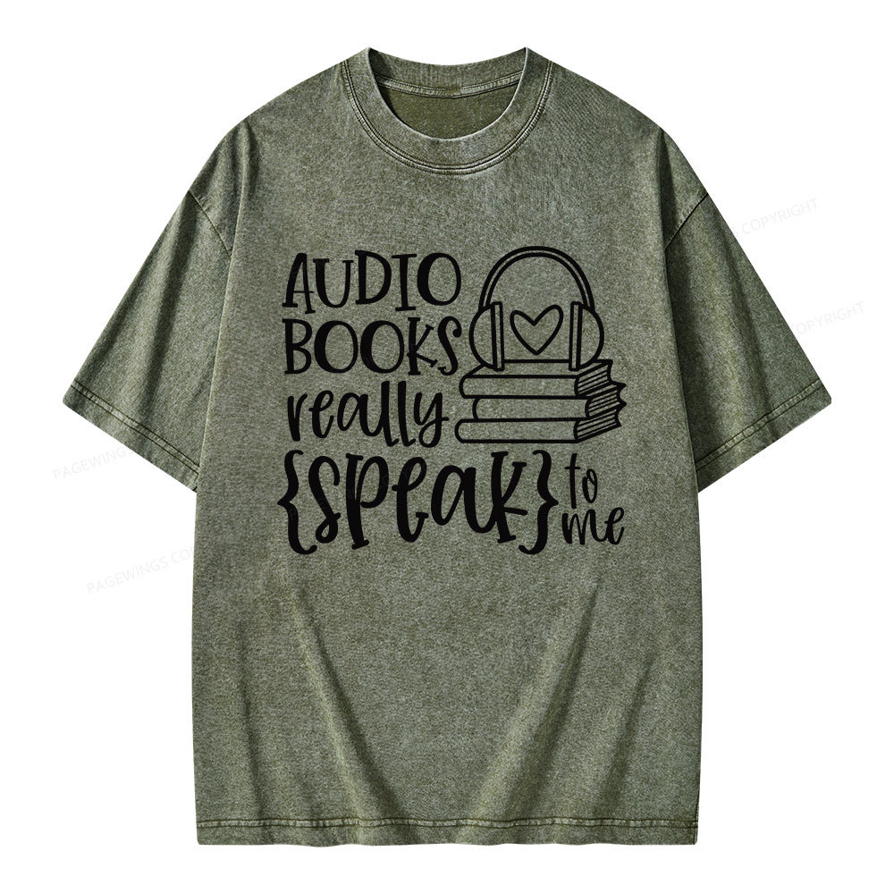 Pagewing Audiobooks Really Speak To Me Unisex Washed T-shirt