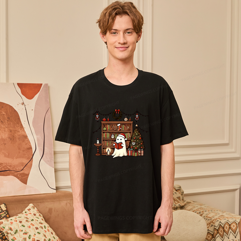 Pagewings Christmas Ghost Book Unisex Classic T-shirt