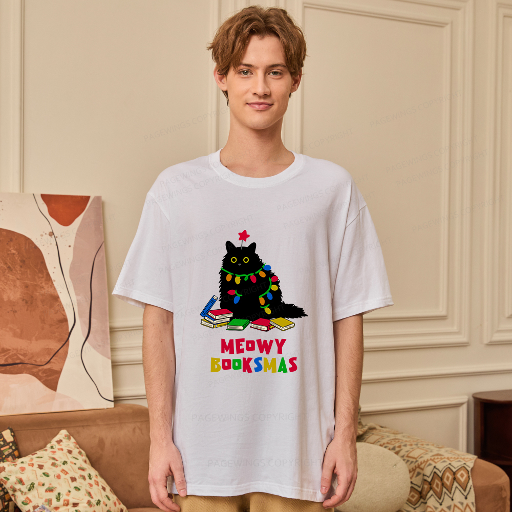 Pagewings Meowy Booksmas Unisex Classic T-shirt