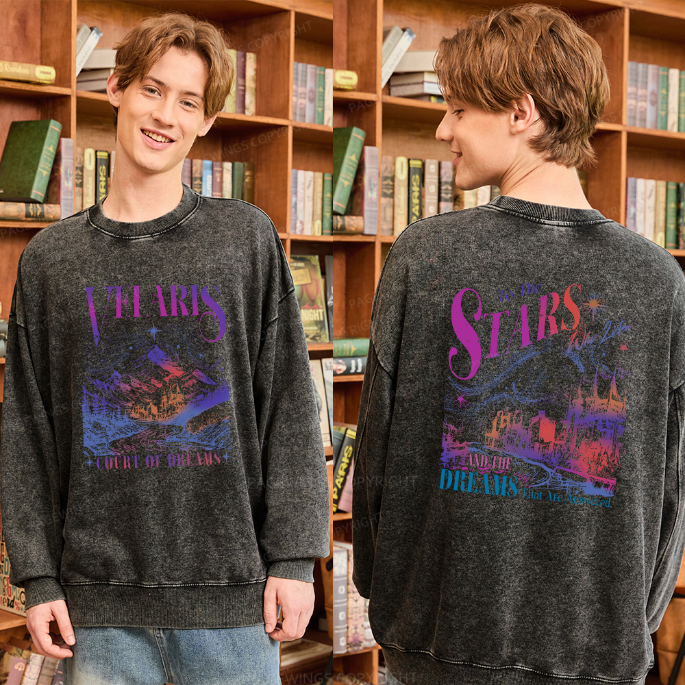 Pagewings Velaris City Of Starlight  Unisex Washed Sweatshirt