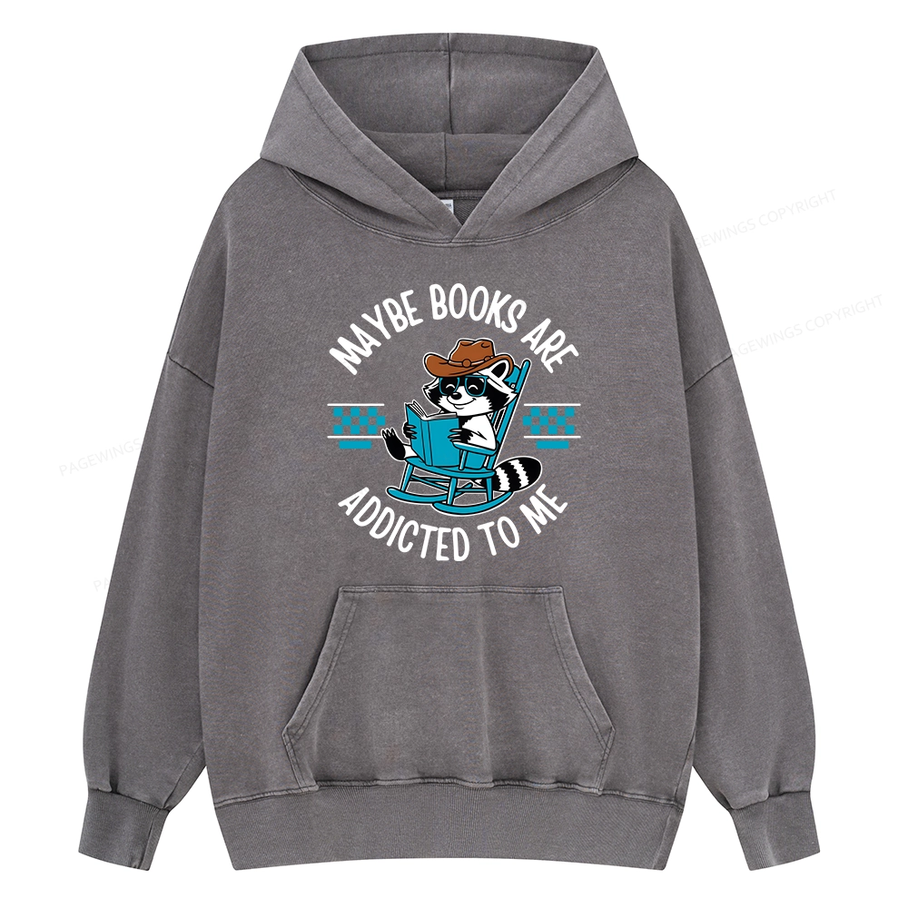 Pagewing Books Are Addicted To Me Unisex Washed Hoodie