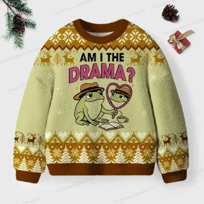 Pagewings Am I The Drama Unisex Ugly Knit Sweatshirt