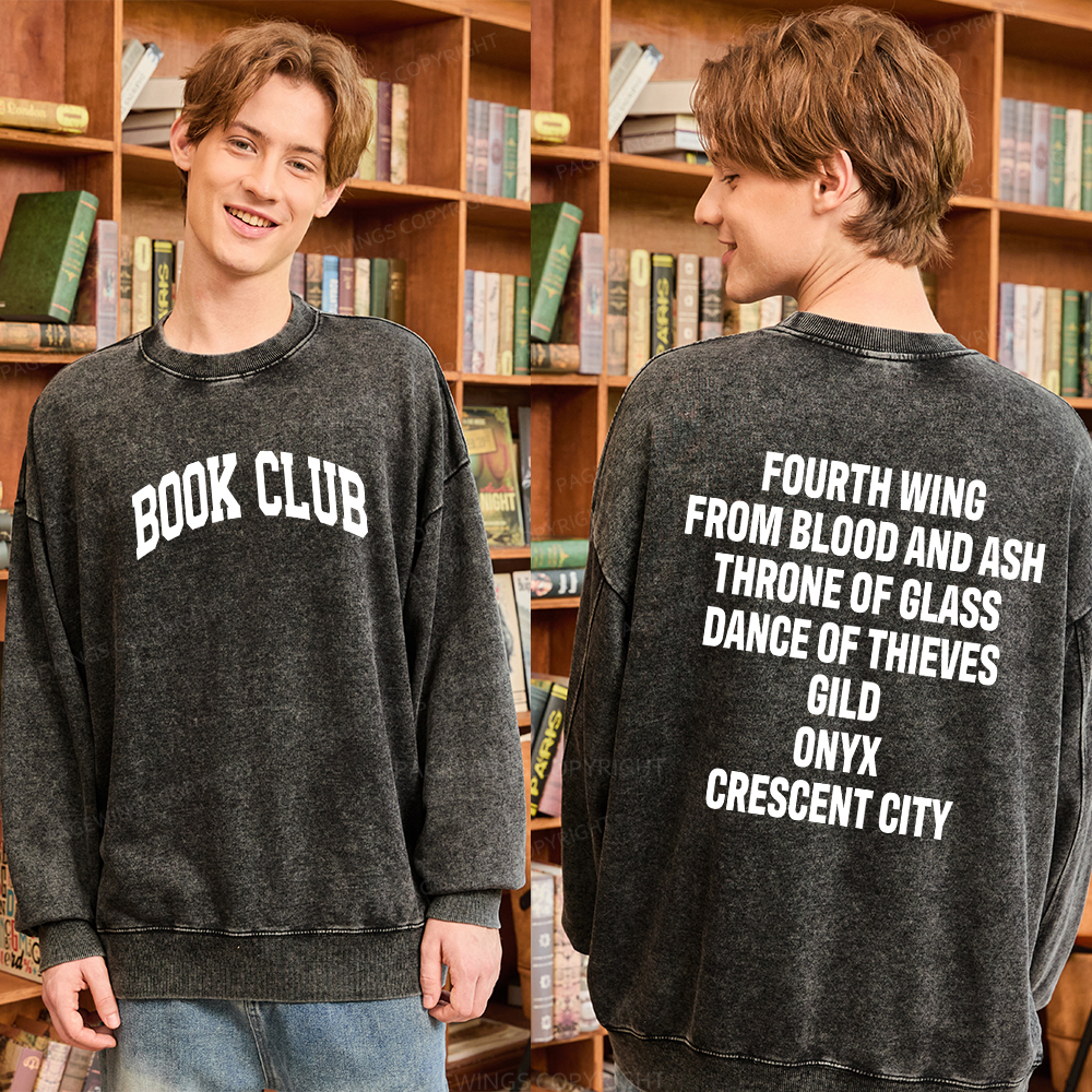 Pagewings Personalized Book Club Unisex Washed Sweatshirt