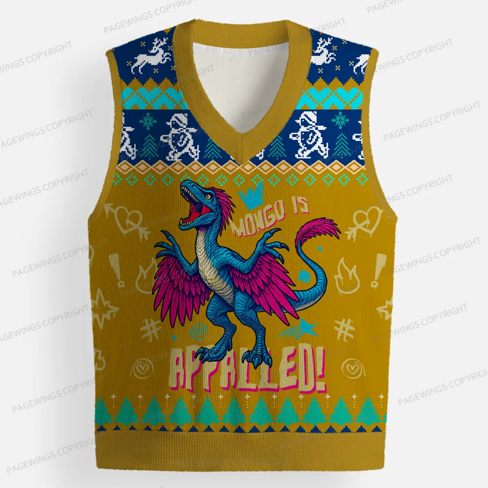 Pagewings Mongo Is Appalled Unisex V-Neck Ugly Knit Vest