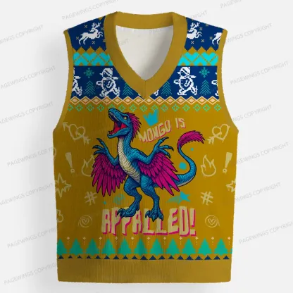 Pagewings Mongo Is Appalled Unisex V-Neck Ugly Knit Vest