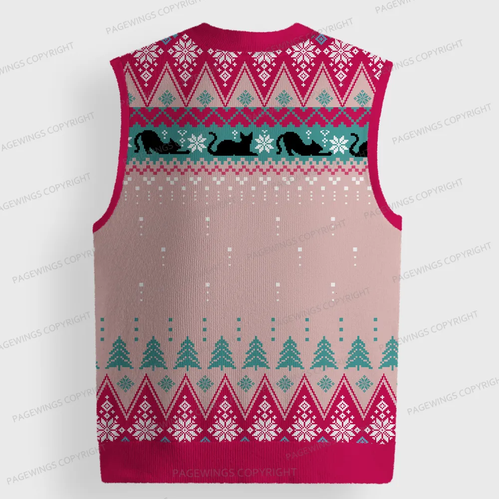 Pagewings What  Unisex V-Neck Ugly Knit Vest