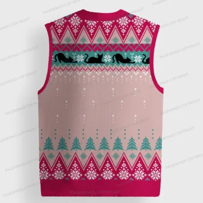 Pagewings What  Unisex V-Neck Ugly Knit Vest
