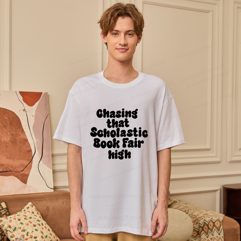 Pagewings Chasing That Scholastic Book Fair High Unisex Classic T-shirt