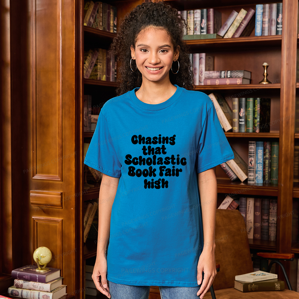 Pagewings Chasing That Scholastic Book Fair High Unisex Classic T-shirt