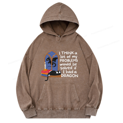 Pagewings If I Had A BookDragon Unisex Washed Hoodie
