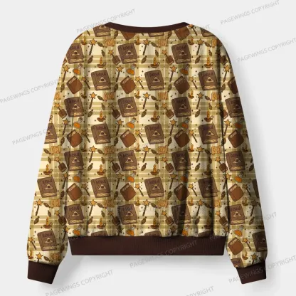 Pagewings Cats And Reading Unisex Flannel Pajama Set