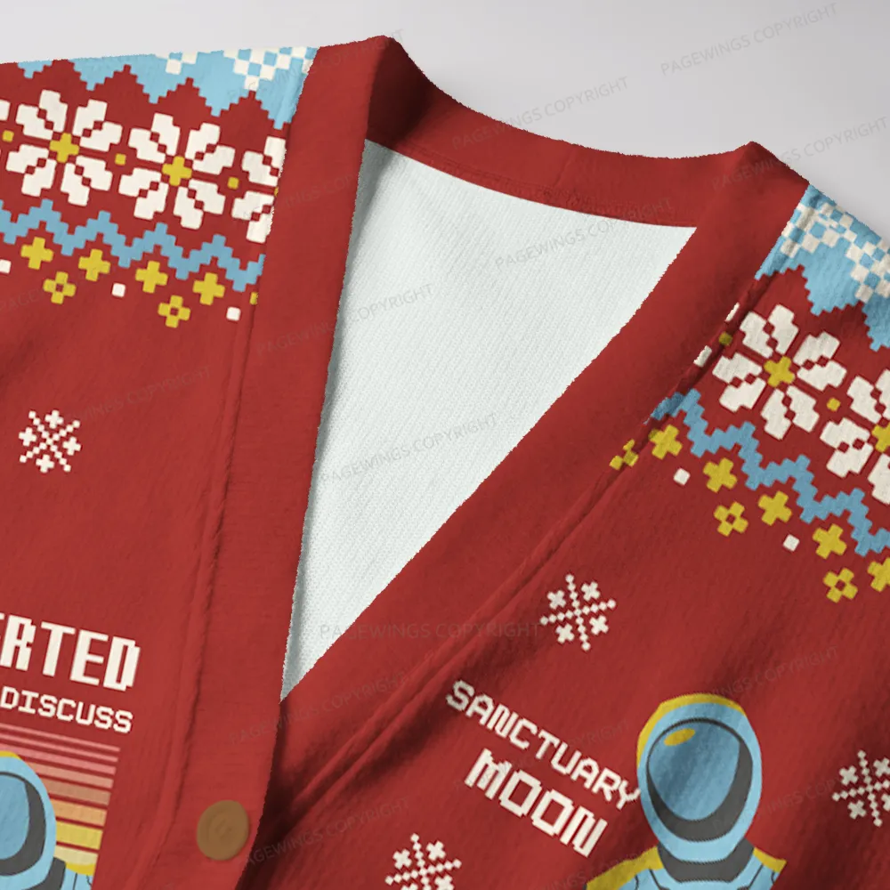 Pagewings Introverted But Willing To Discuss Sanctuary Moon Unisex Ugly Cardigan Sweaters